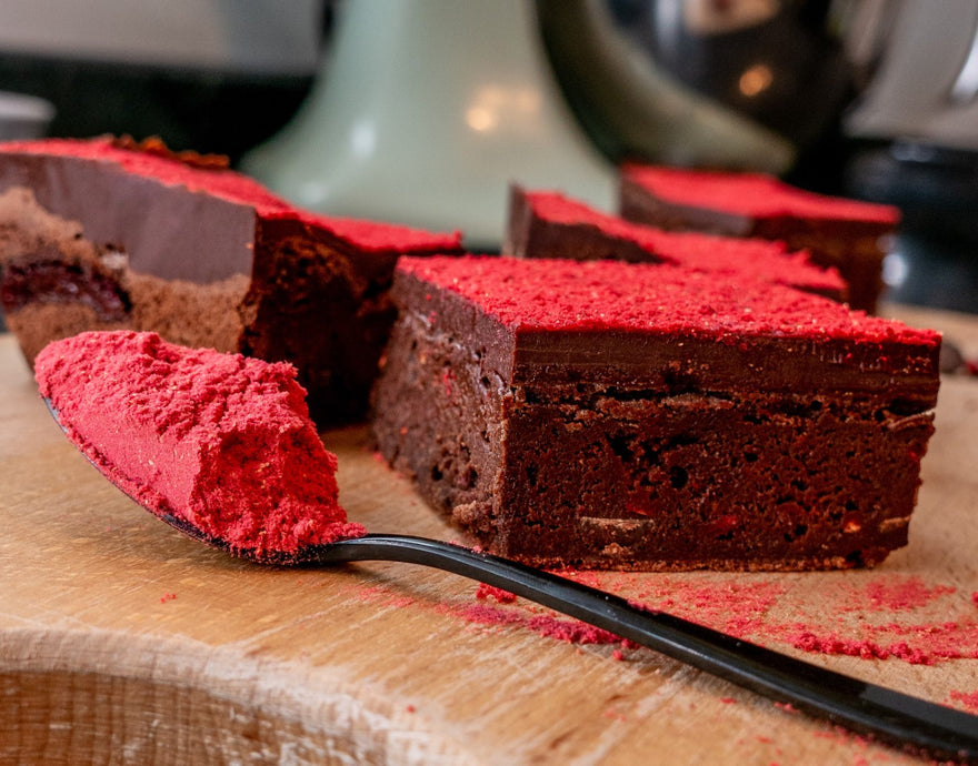 Raspberry dark chocolate brownie